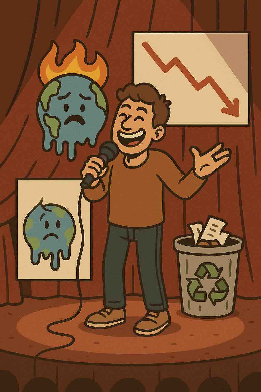 Climate-themed comedy performance